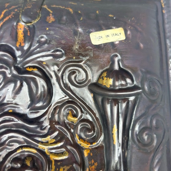 Vintage copper-plated pressed tin decorative kitchen wall hanging made in Italy - Picture 5 of 5